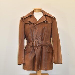 Women's Vintage Brown Leather Coat
